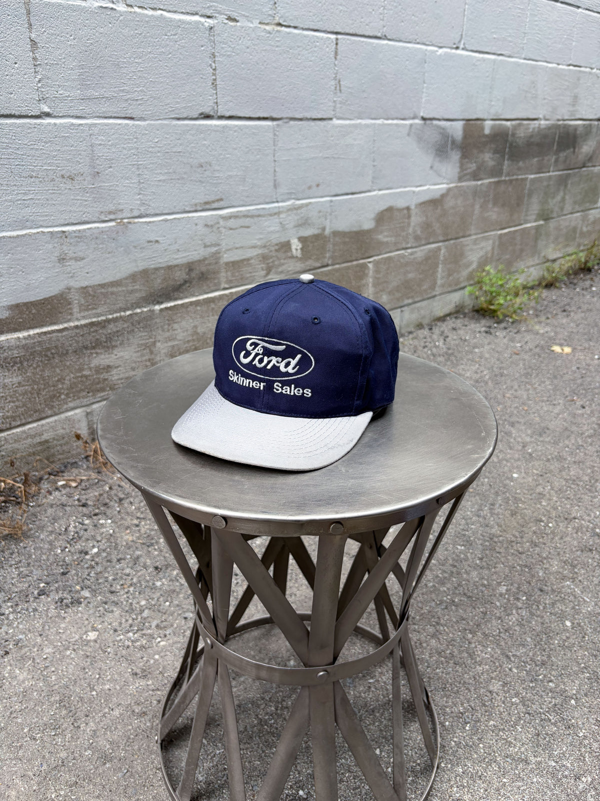 Vintage Ford Embroidered Logo Skinner Sales Two Tone Snapback Hat OSFA