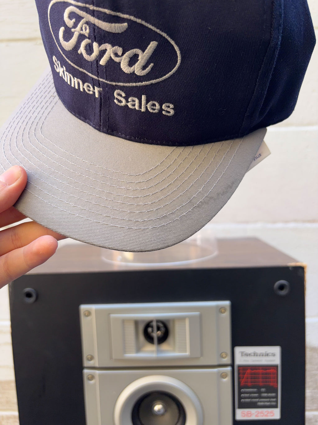Vintage Ford Embroidered Logo Skinner Sales Two Tone Snapback Hat OSFA