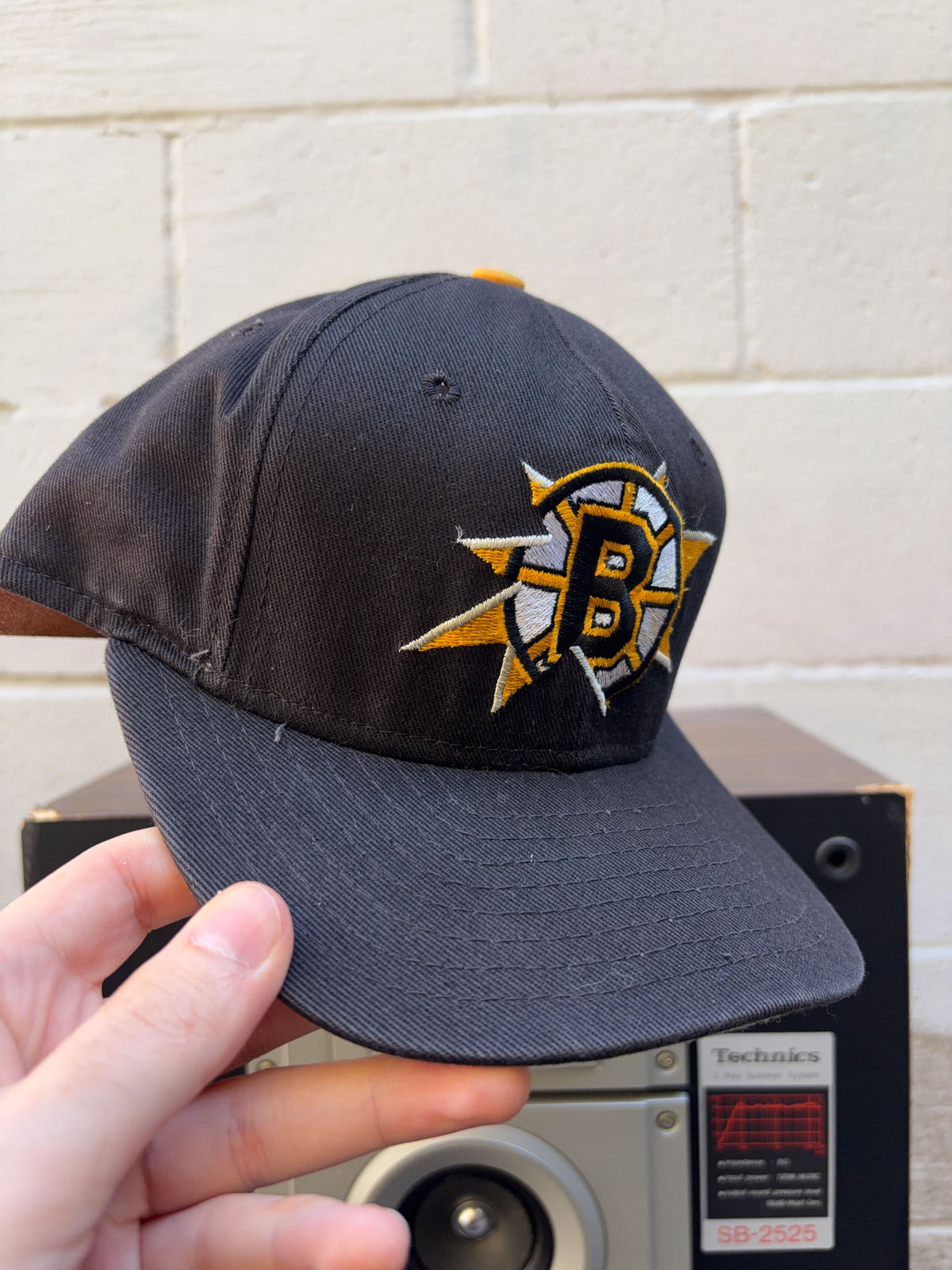 Vintage 90s Boston Bruins NHL Embroidered New Era Low Profile Strapback Hat OSFA
