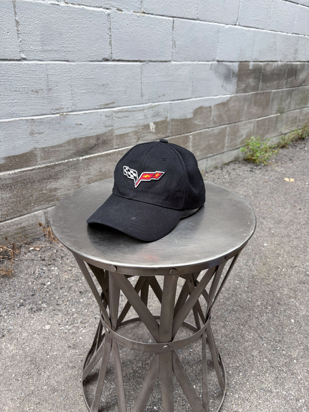 Vintage Corvette Embroidered Logo Car Brand Strapback Hat OSFA