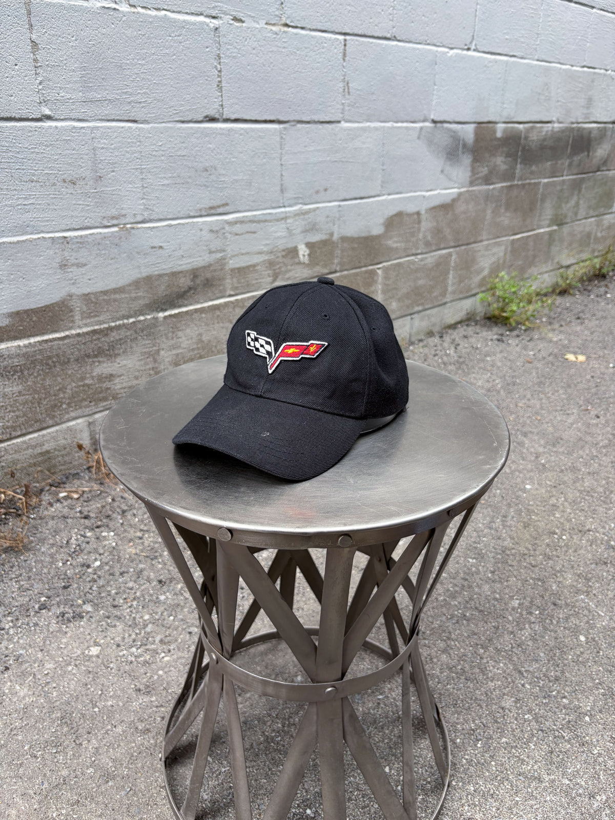 Vintage Corvette Embroidered Logo Car Brand Strapback Hat OSFA