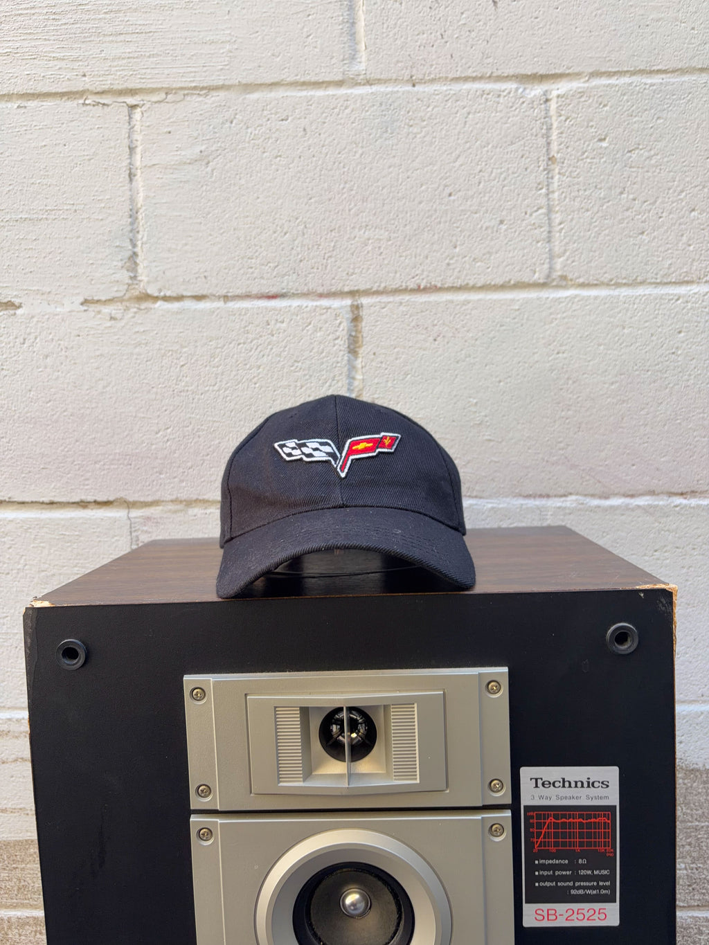 Vintage Corvette Embroidered Logo Car Brand Strapback Hat OSFA