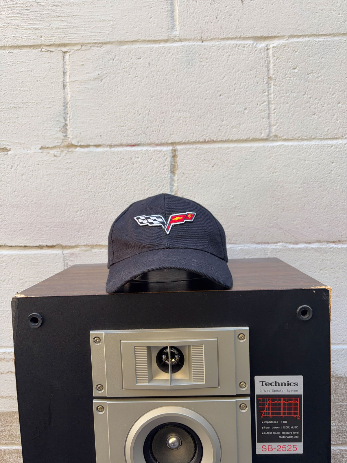 Vintage Corvette Embroidered Logo Car Brand Strapback Hat OSFA