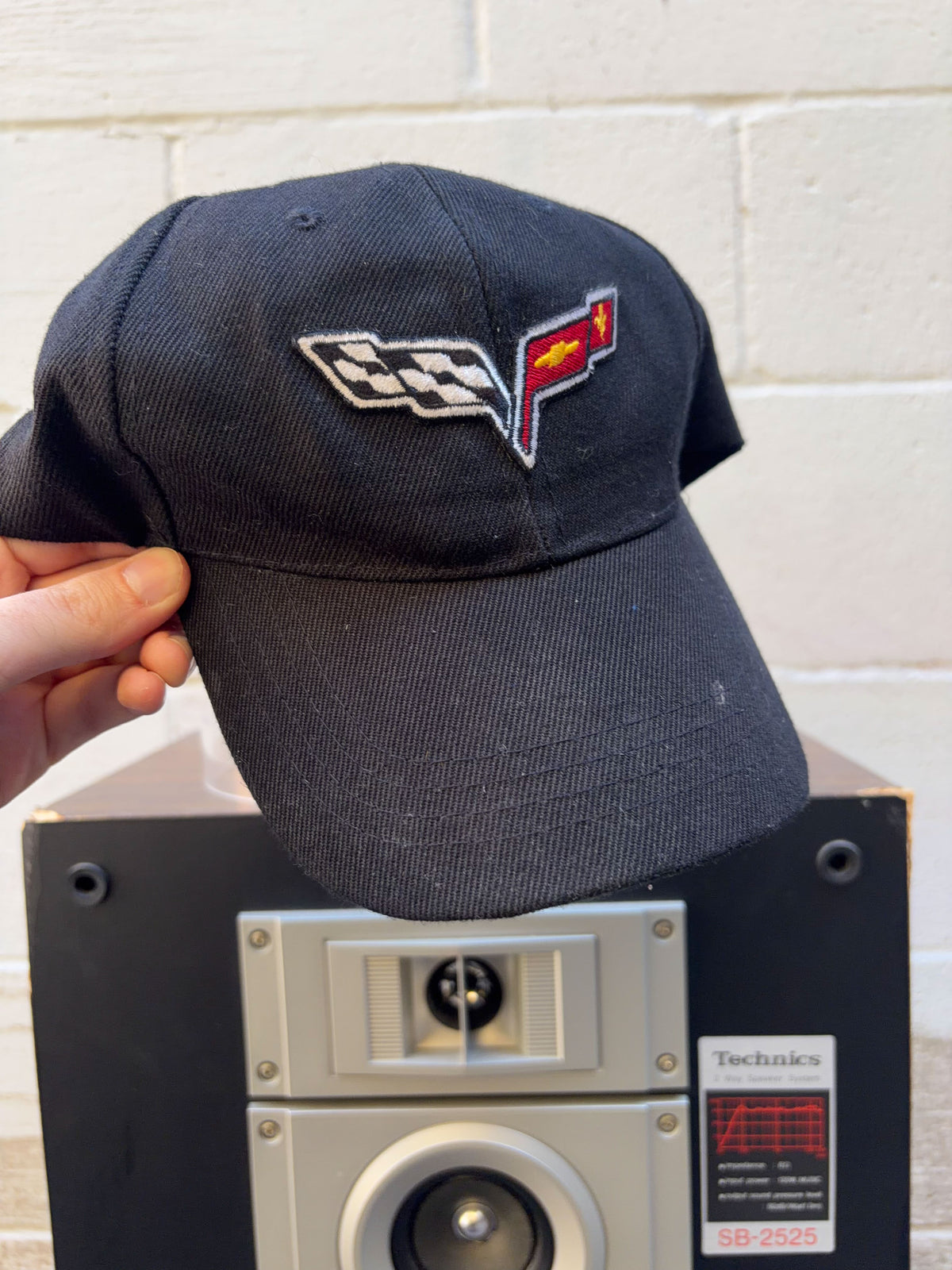 Vintage Corvette Embroidered Logo Car Brand Strapback Hat OSFA