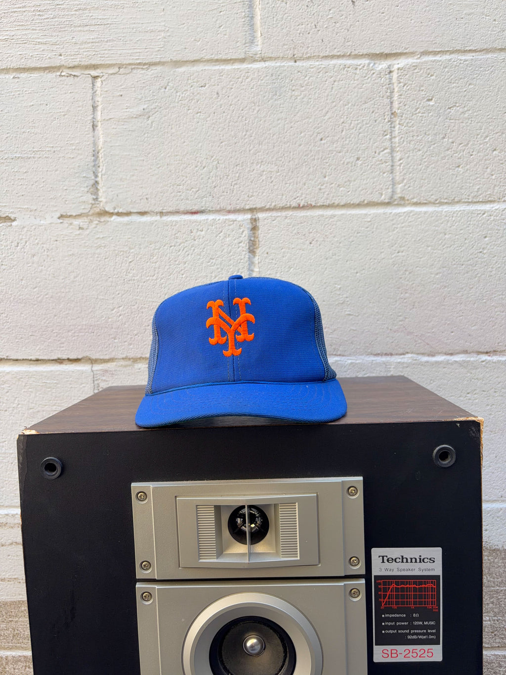 Vintage 80s/90s New York Mets MLB Embroidered Logo Trucker Snapback Hat OSFA