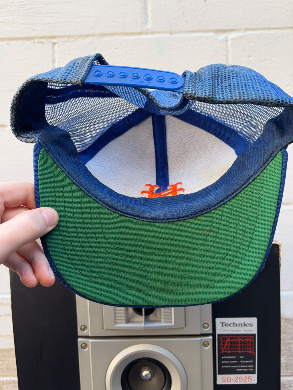 Vintage 80s/90s New York Mets MLB Embroidered Logo Trucker Snapback Hat OSFA