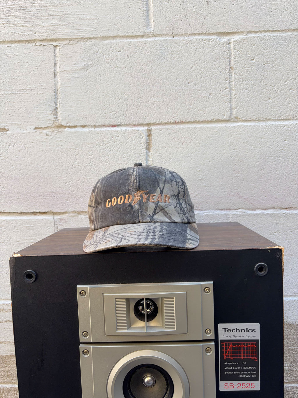 Vintage Goodyear Embroidered Logo Realtree Hardwoods Camo Hunting Snapback Hat OSFA