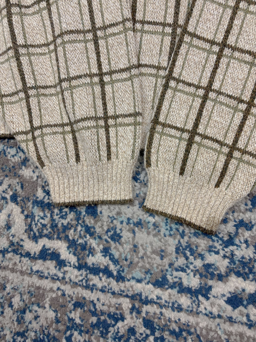 Vintage Croft & Barrow Block Pattern Pullover Knit Sweater Size XL
