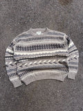 Vintage 90s Eddie Bauer Geometric Pattern Ribbed Pullover Knit Sweater Size XL