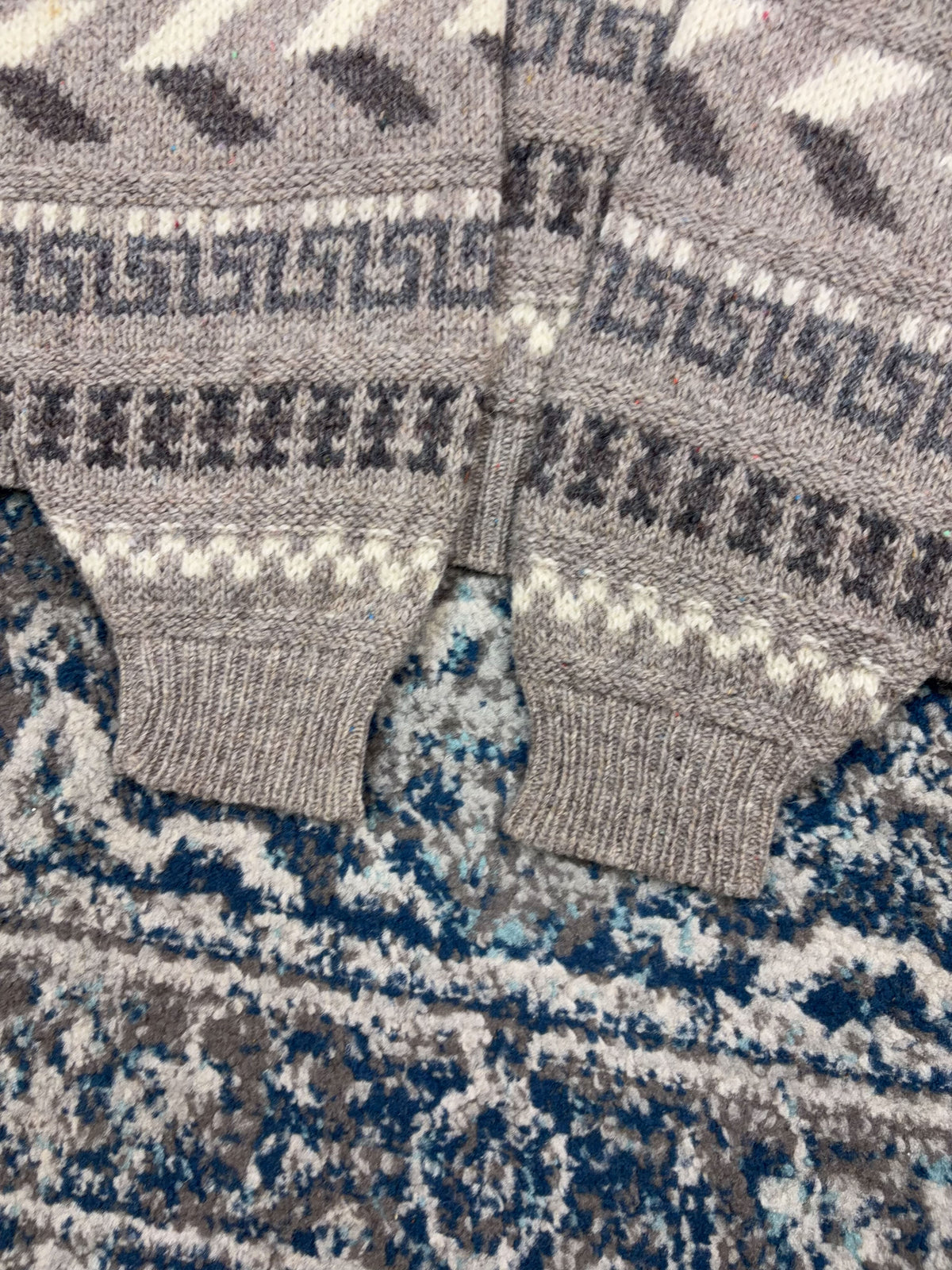 Vintage 90s Eddie Bauer Geometric Pattern Ribbed Pullover Knit Sweater Size XL