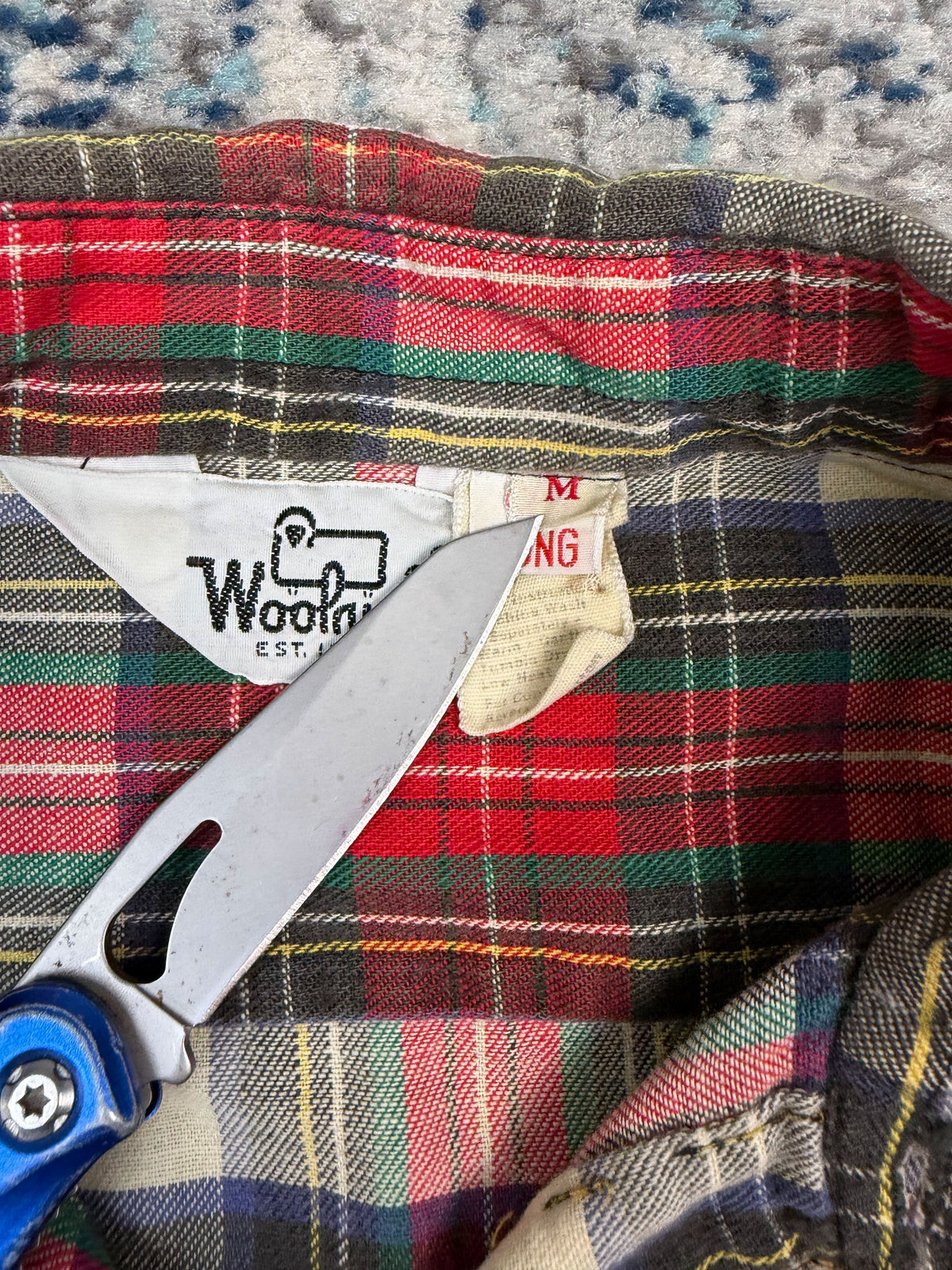 Vintage Woolrich Plaid Double Pocket Reworked Cropped Long Sleeve Button Up Shirt Size Medium