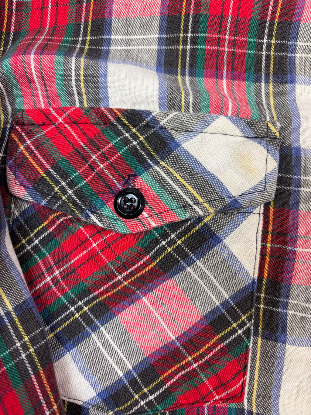 Vintage Woolrich Plaid Double Pocket Reworked Cropped Long Sleeve Button Up Shirt Size Medium