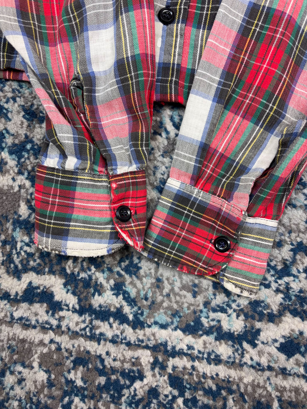 Vintage Woolrich Plaid Double Pocket Reworked Cropped Long Sleeve Button Up Shirt Size Medium