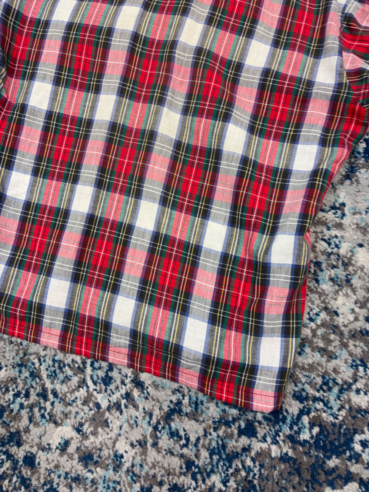 Vintage Woolrich Plaid Double Pocket Reworked Cropped Long Sleeve Button Up Shirt Size Medium