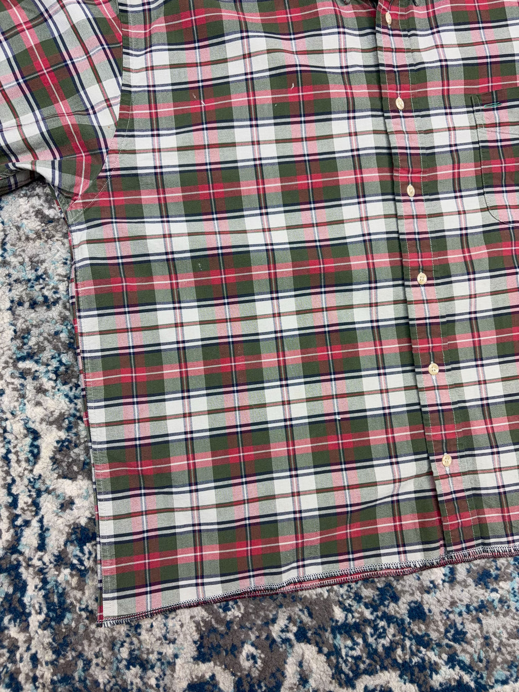 Vintage Tommy Hilfiger Embroidered Crest Plaid Reworked Cropped Button Up Shirt Size Large