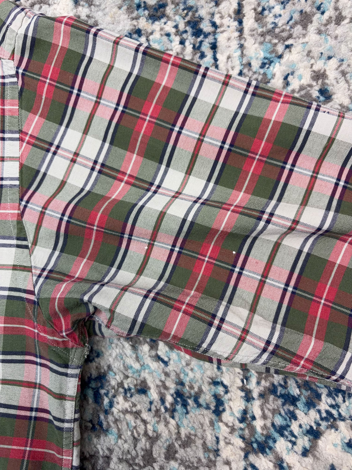 Vintage Tommy Hilfiger Embroidered Crest Plaid Reworked Cropped Button Up Shirt Size Large