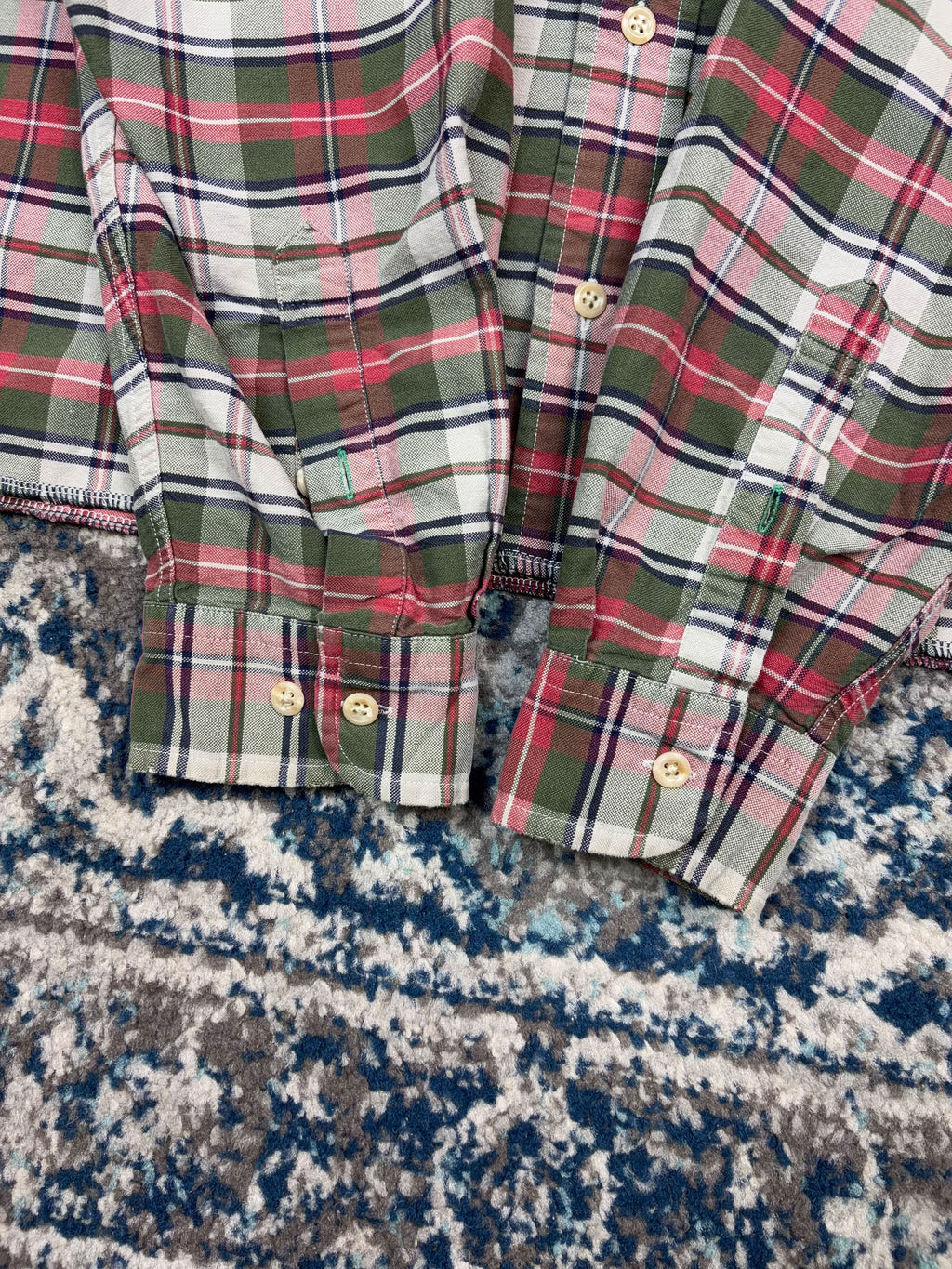 Vintage Tommy Hilfiger Embroidered Crest Plaid Reworked Cropped Button Up Shirt Size Large