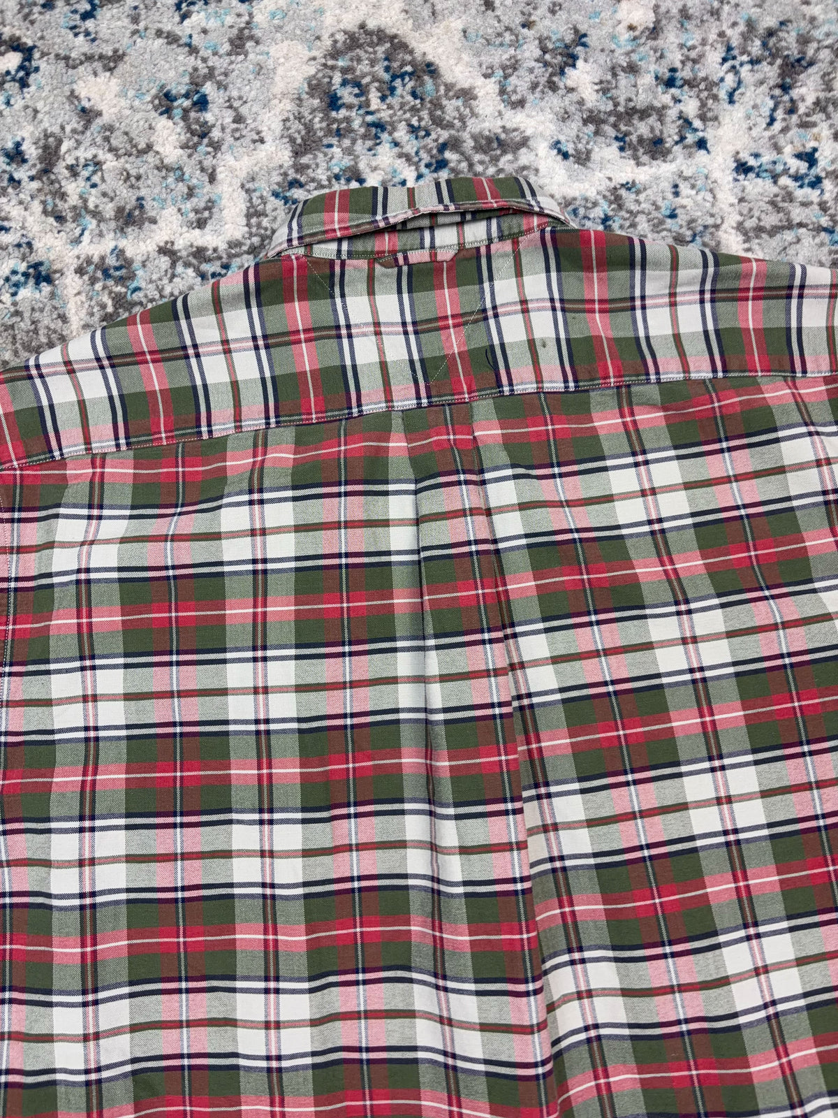 Vintage Tommy Hilfiger Embroidered Crest Plaid Reworked Cropped Button Up Shirt Size Large