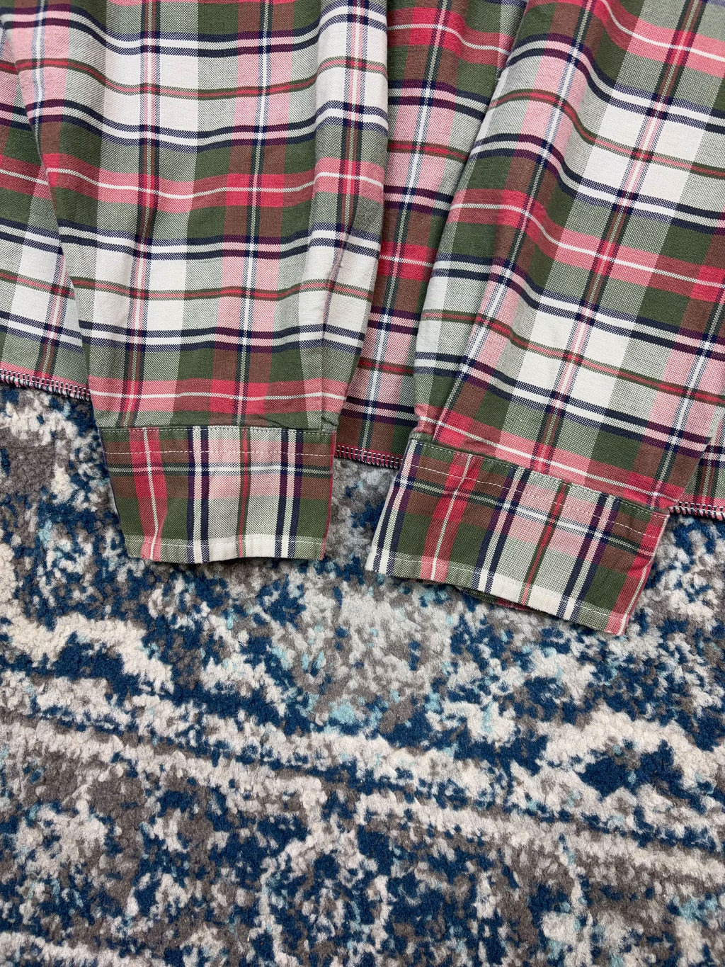 Vintage Tommy Hilfiger Embroidered Crest Plaid Reworked Cropped Button Up Shirt Size Large