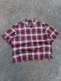 Vintage Polo Ralph Lauren Embroidered Pony Plaid Reworked Cropped Button Up Shirt Size XL