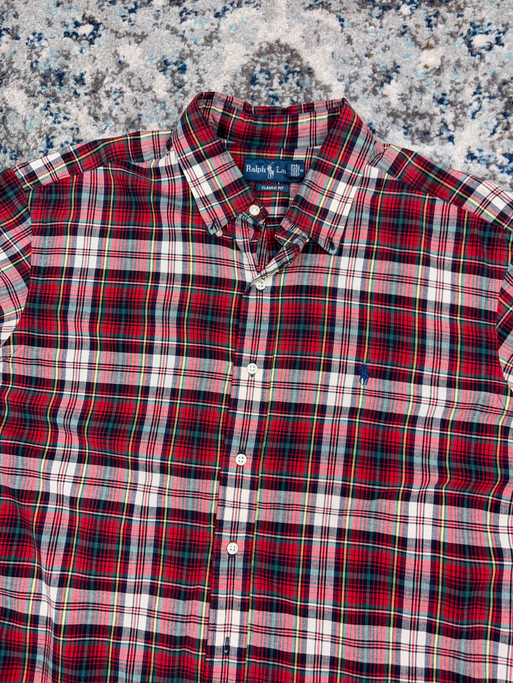 Vintage Polo Ralph Lauren Embroidered Pony Plaid Reworked Cropped Button Up Shirt Size XL