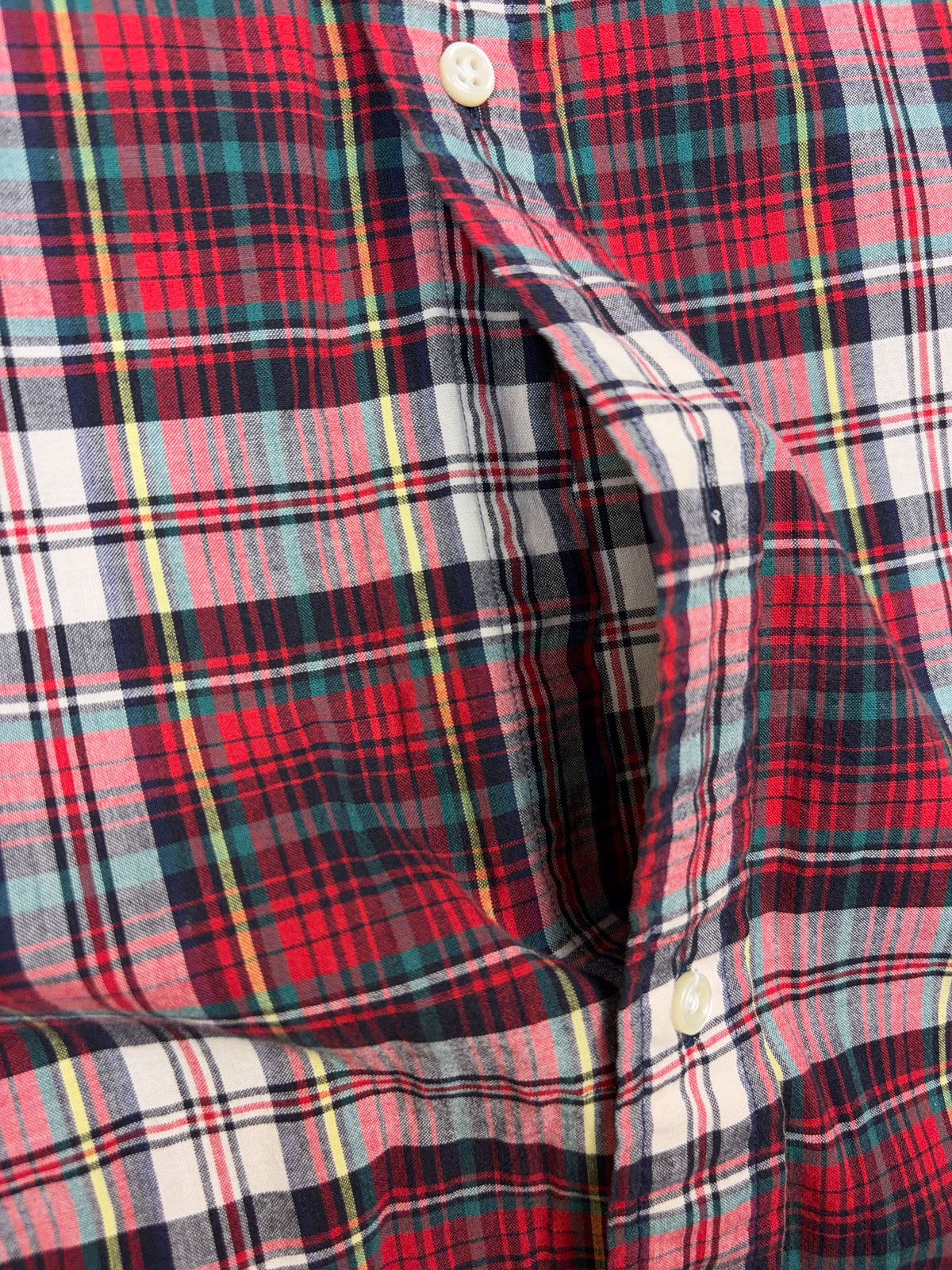 Vintage Polo Ralph Lauren Embroidered Pony Plaid Reworked Cropped Button Up Shirt Size XL