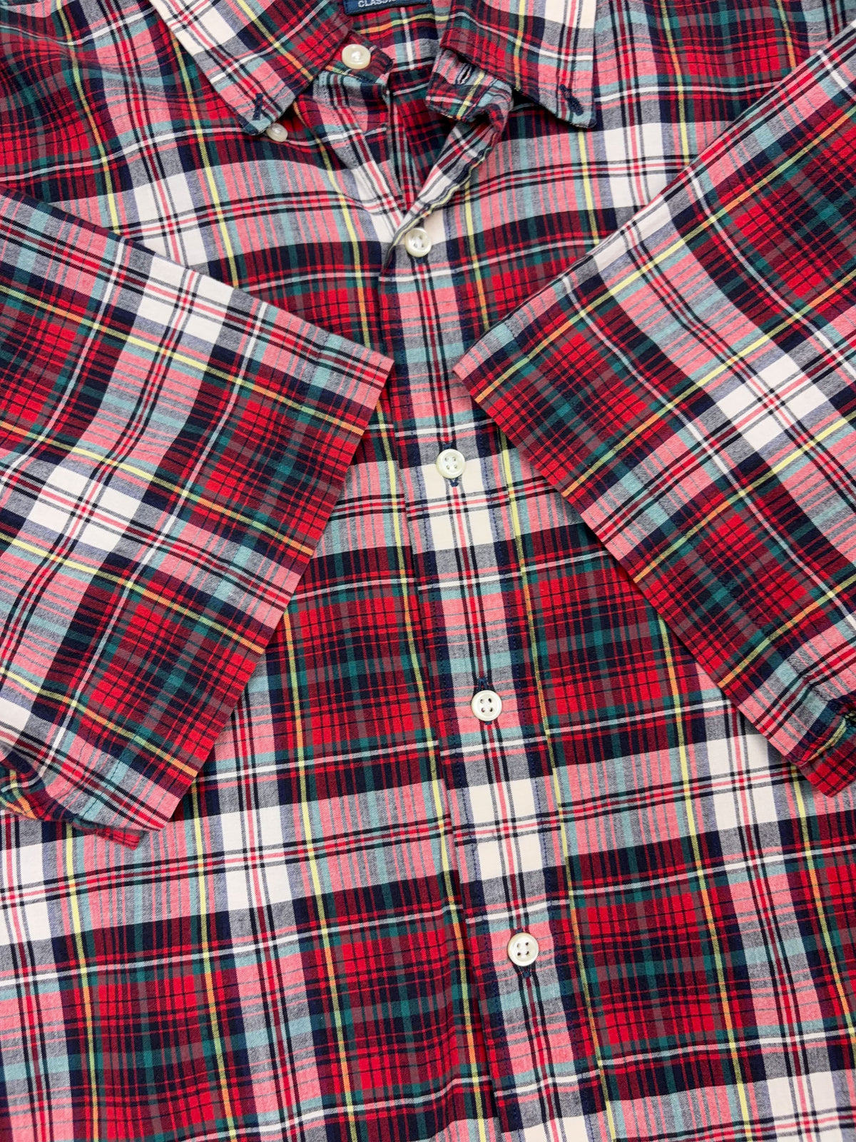 Vintage Polo Ralph Lauren Embroidered Pony Plaid Reworked Cropped Button Up Shirt Size XL