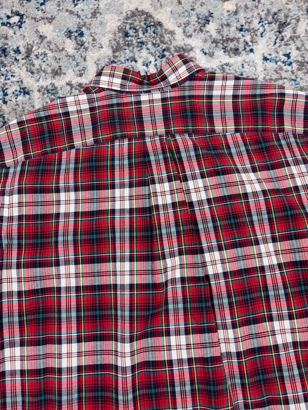 Vintage Polo Ralph Lauren Embroidered Pony Plaid Reworked Cropped Button Up Shirt Size XL