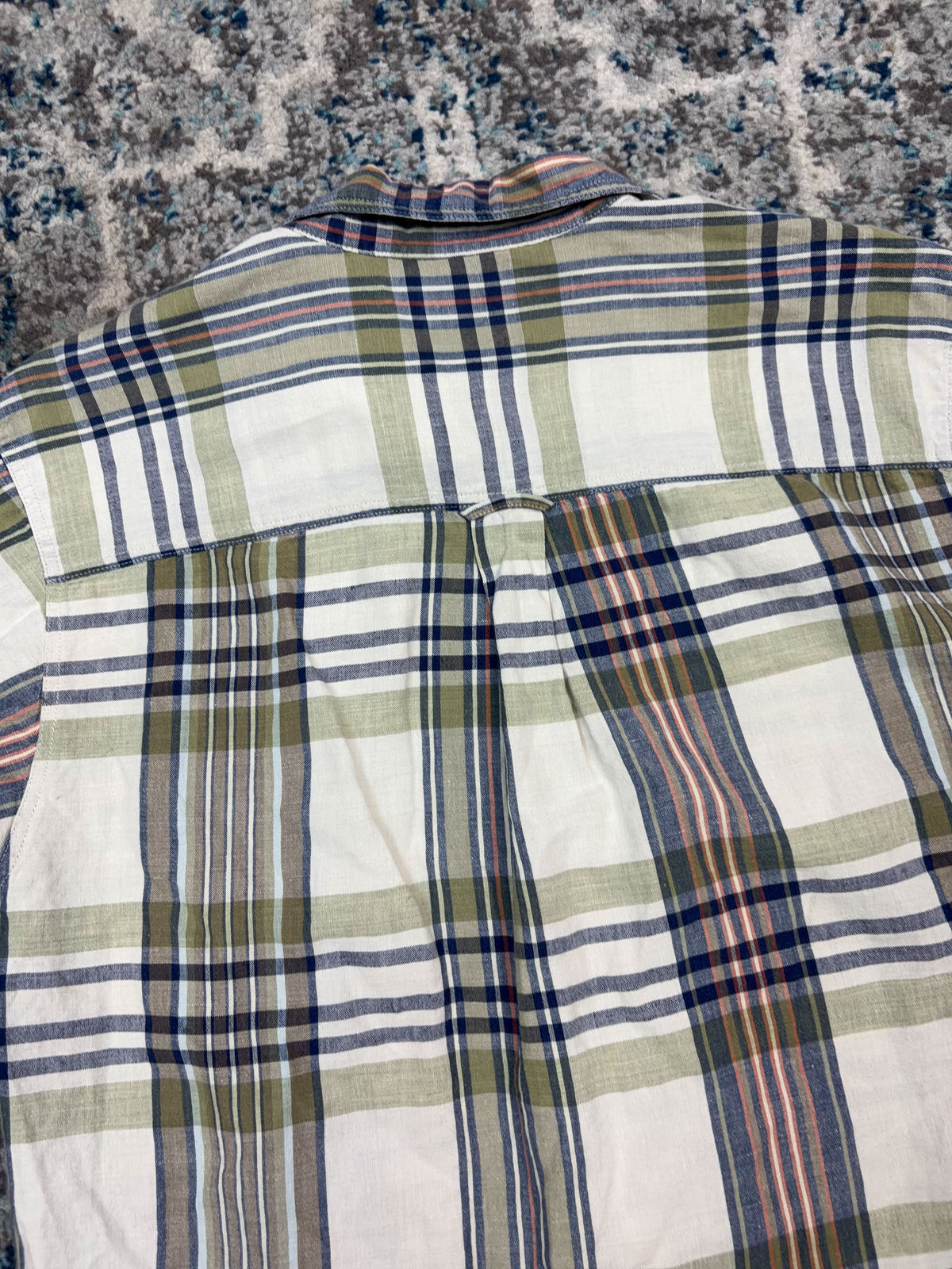 Vintage Sedgefield Plaid Single Pocket Short Sleeve Reworked Cropped Button Up Shirt Size XL