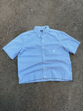 Vintage Chaps Ralph Lauren Embroidered Crest Plaid Reworked Cropped Button Up Shirt Size Large