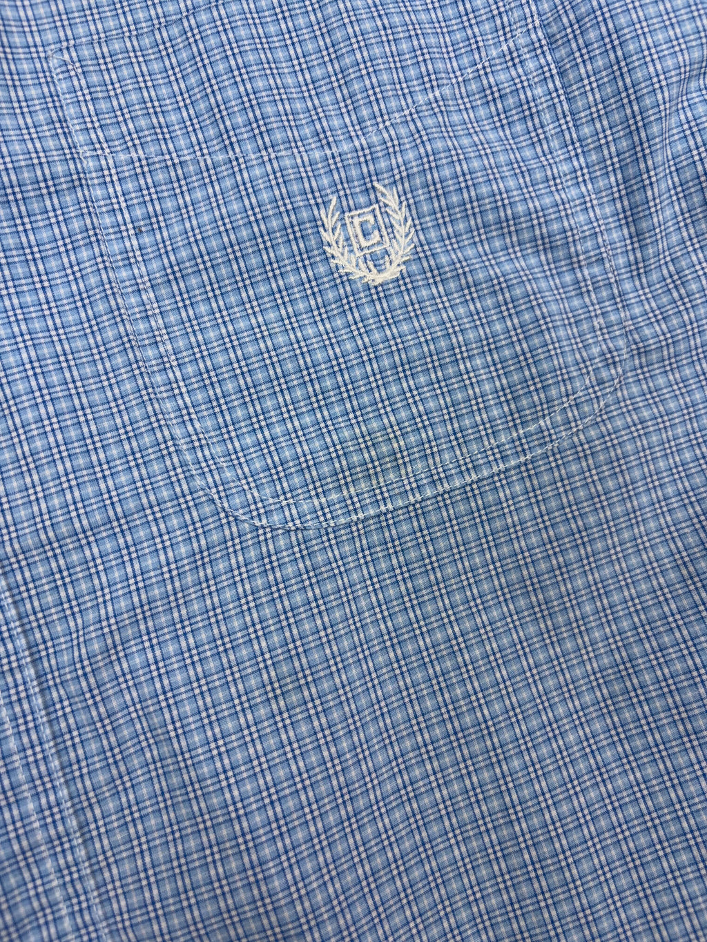 Vintage Chaps Ralph Lauren Embroidered Crest Plaid Reworked Cropped Button Up Shirt Size Large