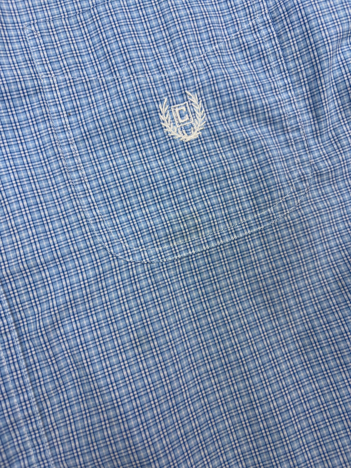 Vintage Chaps Ralph Lauren Embroidered Crest Plaid Reworked Cropped Button Up Shirt Size Large