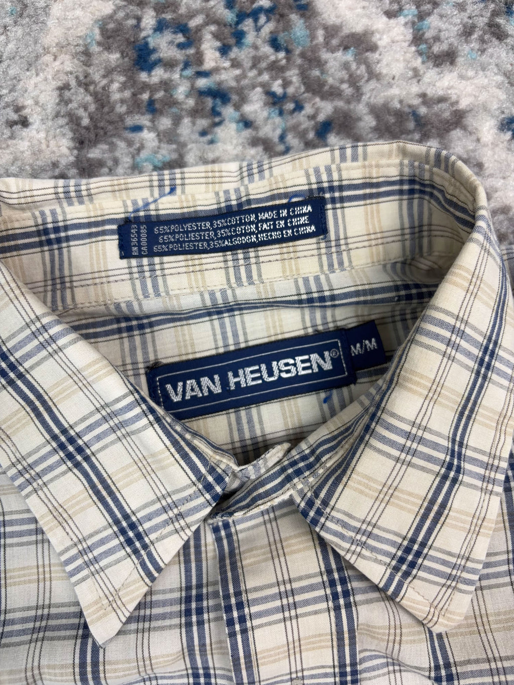 Vintage Van Heusen Plaid Single Pocket Reworked Cropped Button Up Shirt Size Medium