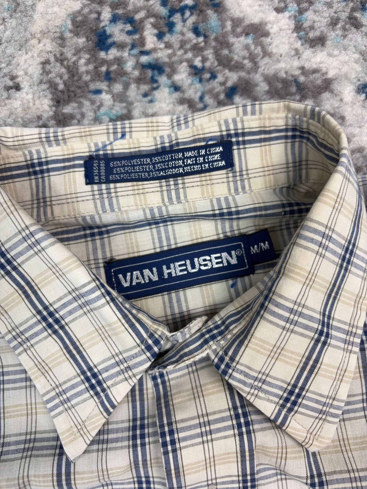 Vintage Van Heusen Plaid Single Pocket Reworked Cropped Button Up Shirt Size Medium