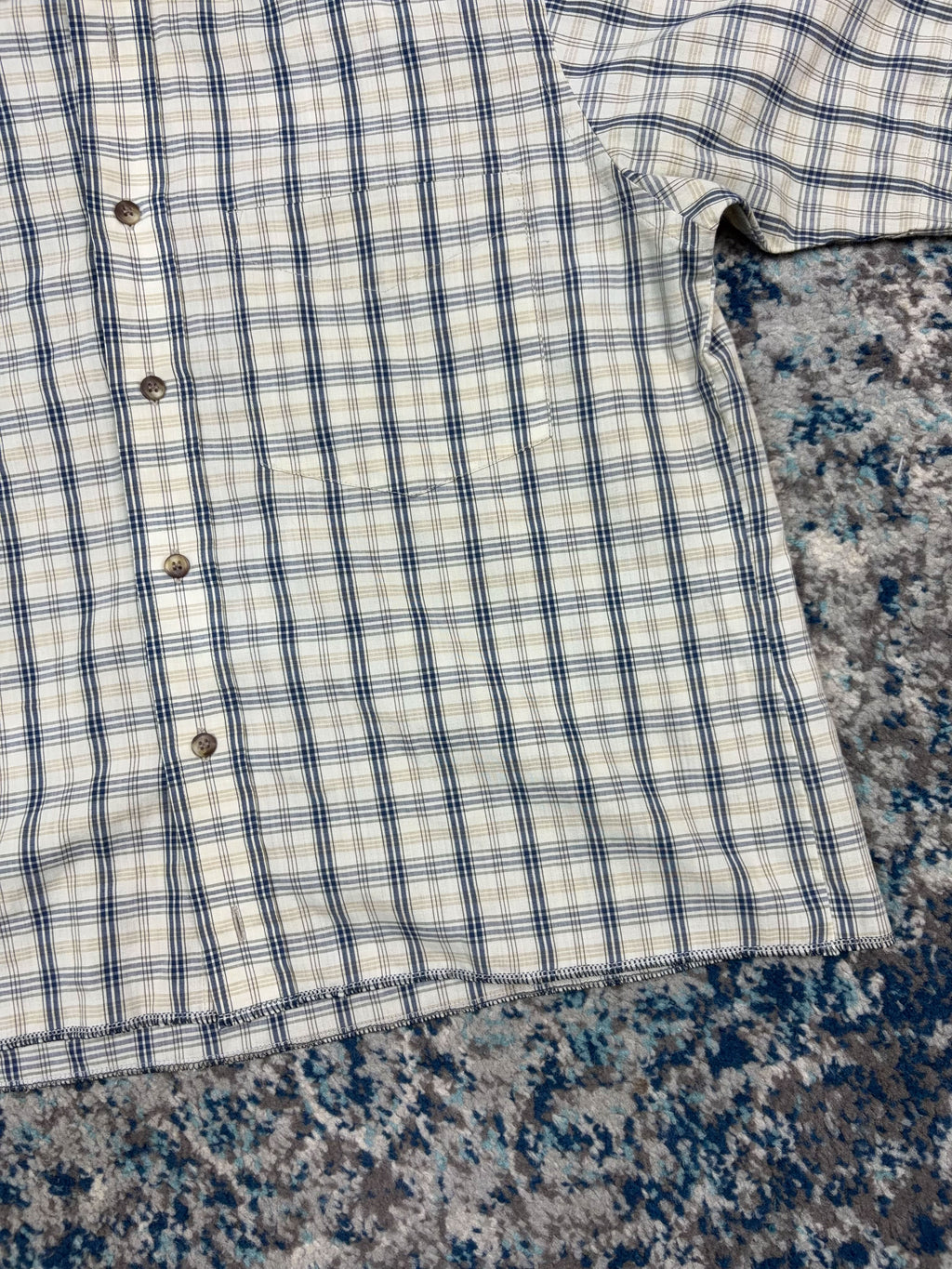 Vintage Van Heusen Plaid Single Pocket Reworked Cropped Button Up Shirt Size Medium