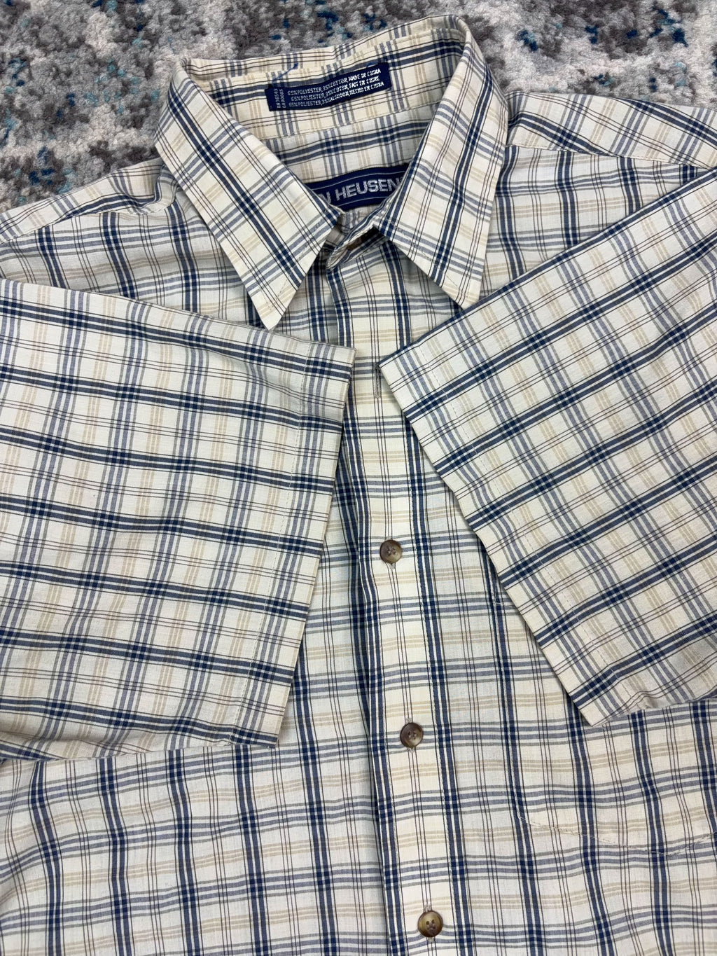 Vintage Van Heusen Plaid Single Pocket Reworked Cropped Button Up Shirt Size Medium