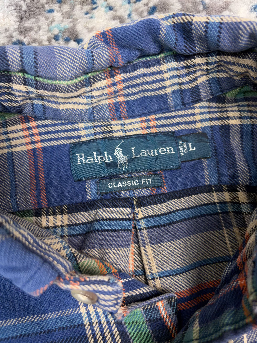 Vintage Polo Raph Lauren Embroidered Pony Plaid Long Sleeve Button Up Shirt Size Large
