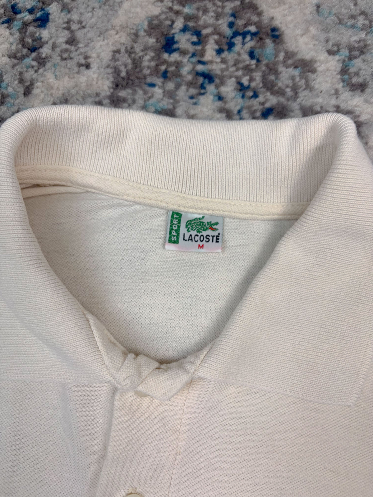 Vintage 90s Lacoste Sport Embroidered Logo Collared 1/4 Button Up Shirt Size Medium