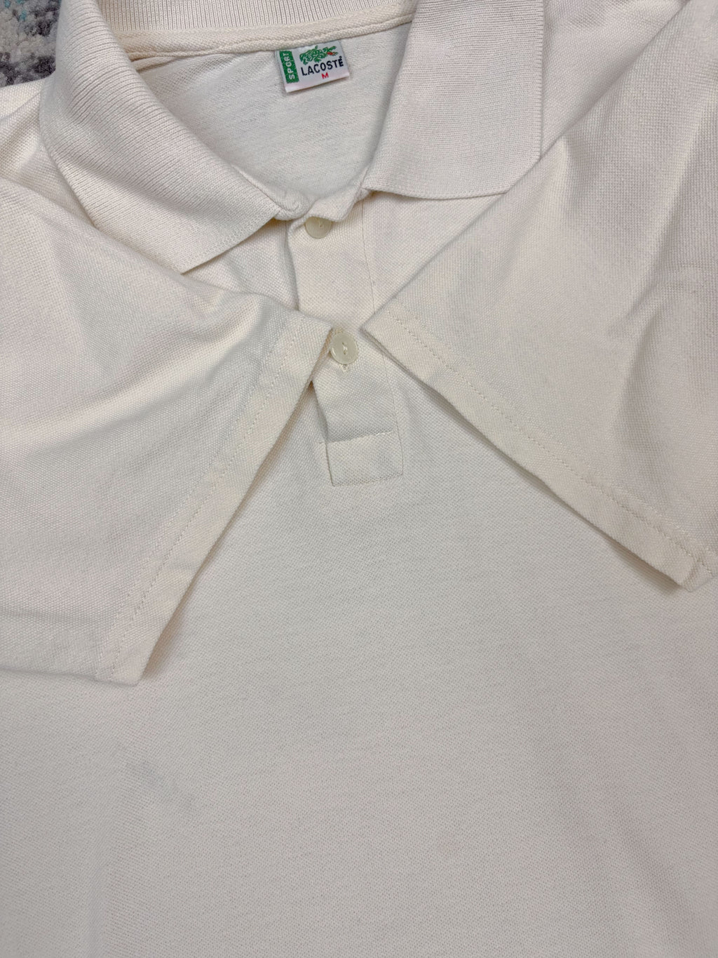 Vintage 90s Lacoste Sport Embroidered Logo Collared 1/4 Button Up Shirt Size Medium