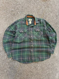Vintage Field & Stream Plaid Double Pocket Long Sleeve Button Up Shirt Size LT