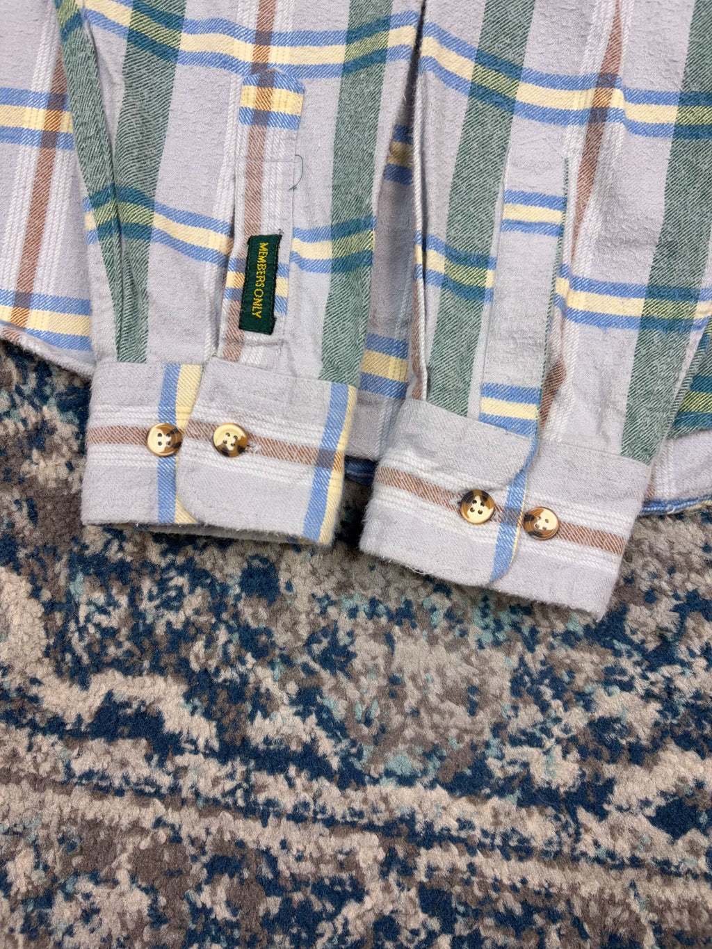 Vintage Highland County Plaid Single Pocket Long Sleeve Button Up Shirt Size Medium