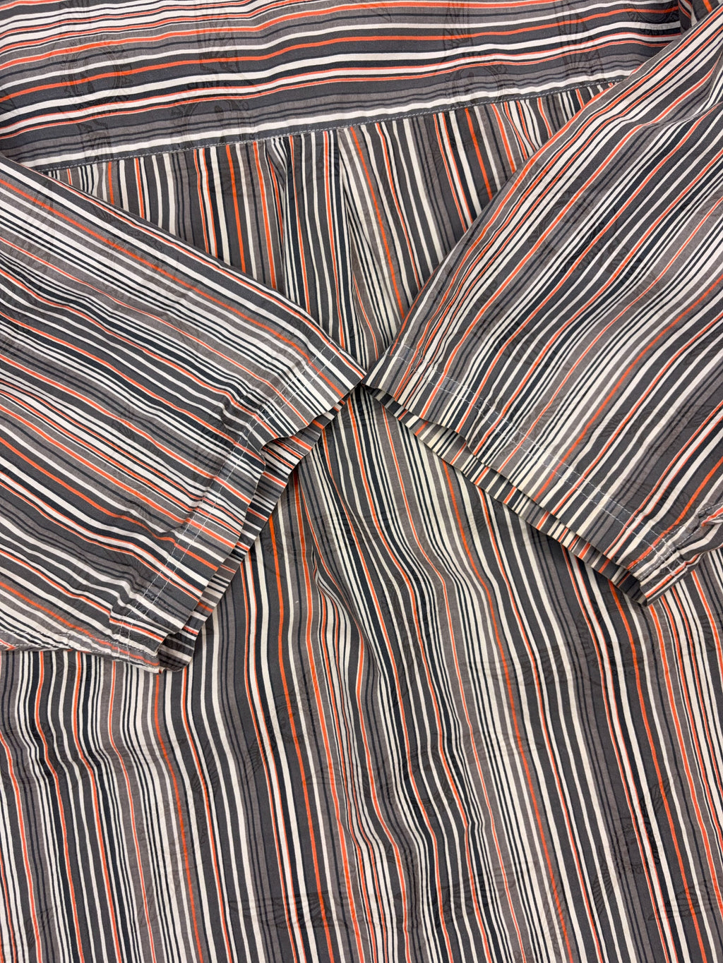 Vintage Harley Davidson Striped All Over Logo Print Short Sleeve Button Up Shirt Size 2XL