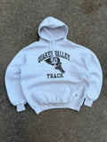 Vintage 90s Quaker Valley Track Winged Foot Graphic Hooded Sweatshirt Size XL