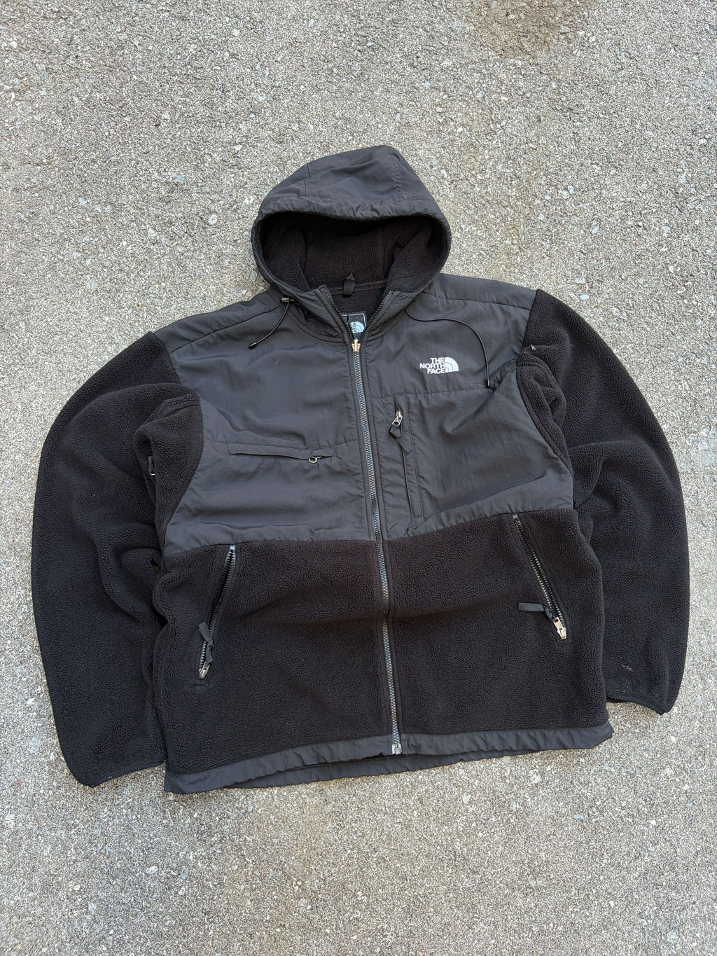 Vintage The North Face TNF Fleece Full Zip Hooded Sweatshirt Size Large