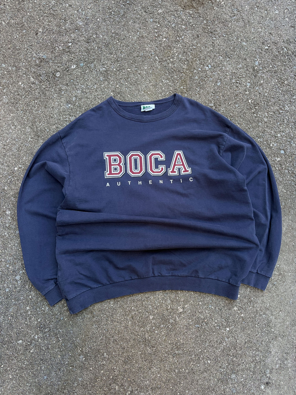 Vintage 90s Boca Authentic Graphic Spellout Crewneck Sweatshirt Size M/L