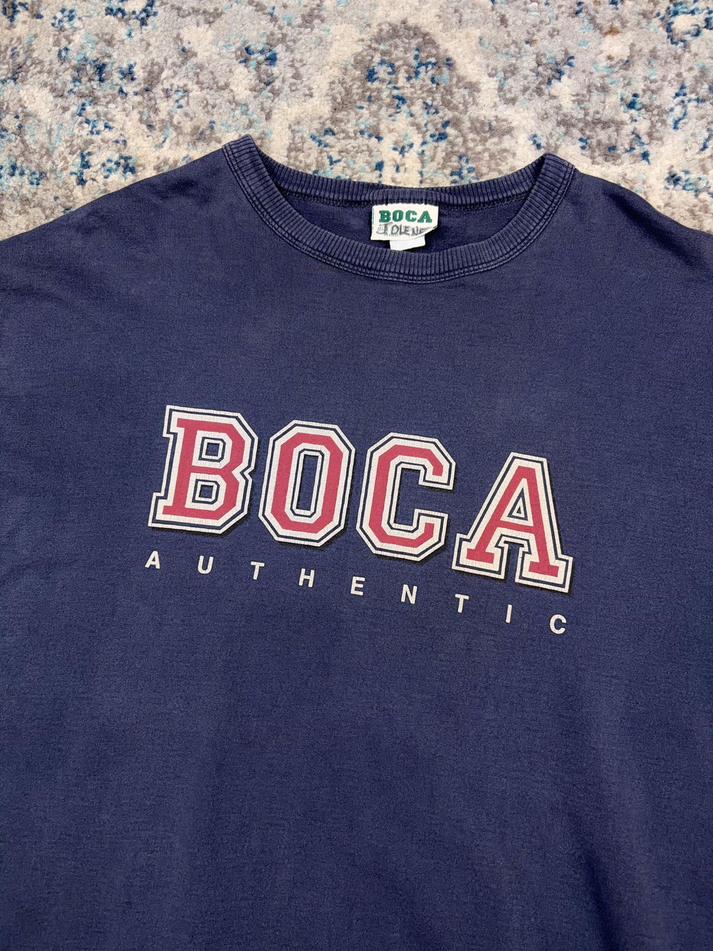 Vintage 90s Boca Authentic Graphic Spellout Crewneck Sweatshirt Size M/L
