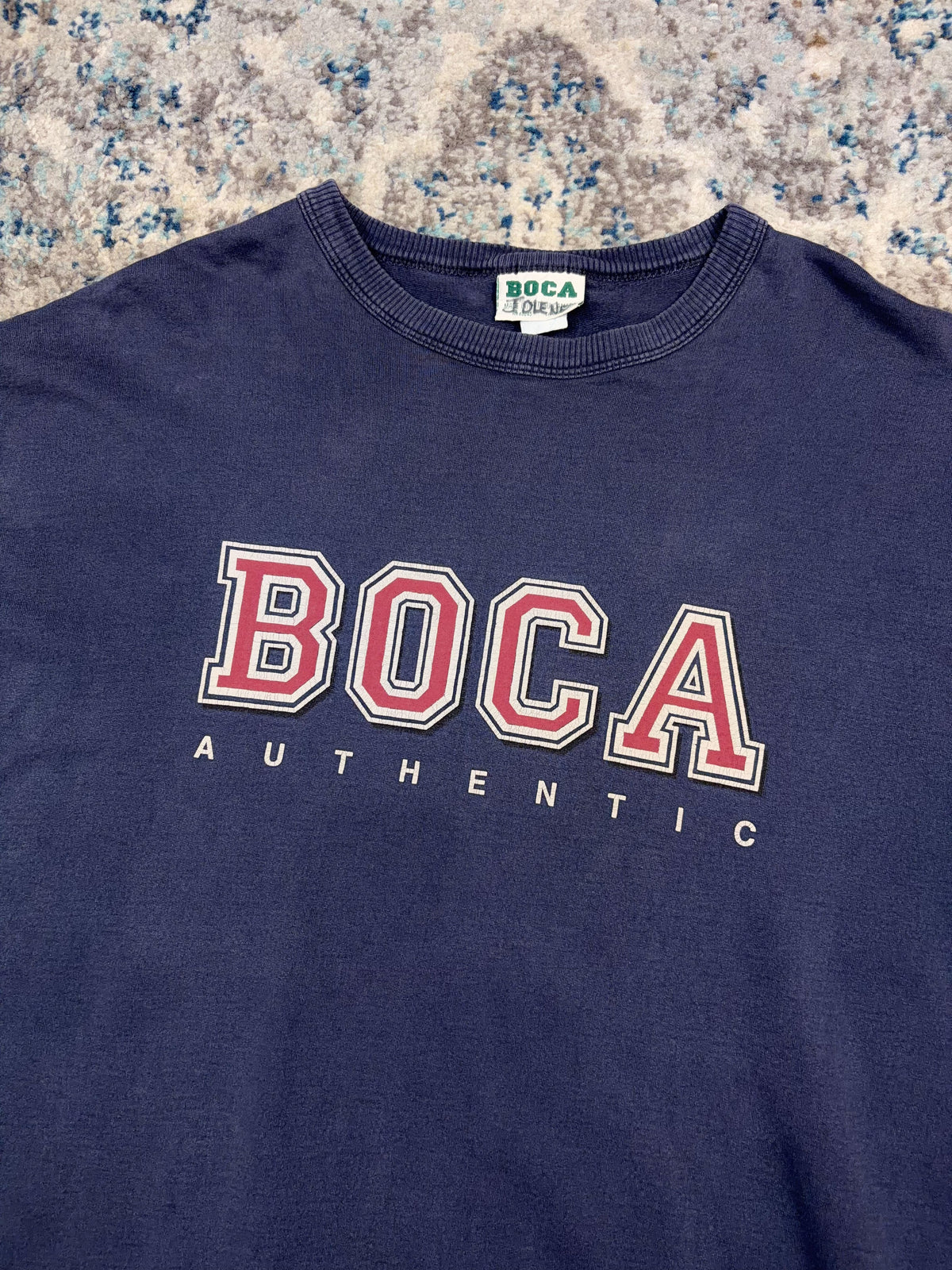Vintage 90s Boca Authentic Graphic Spellout Crewneck Sweatshirt Size M/L