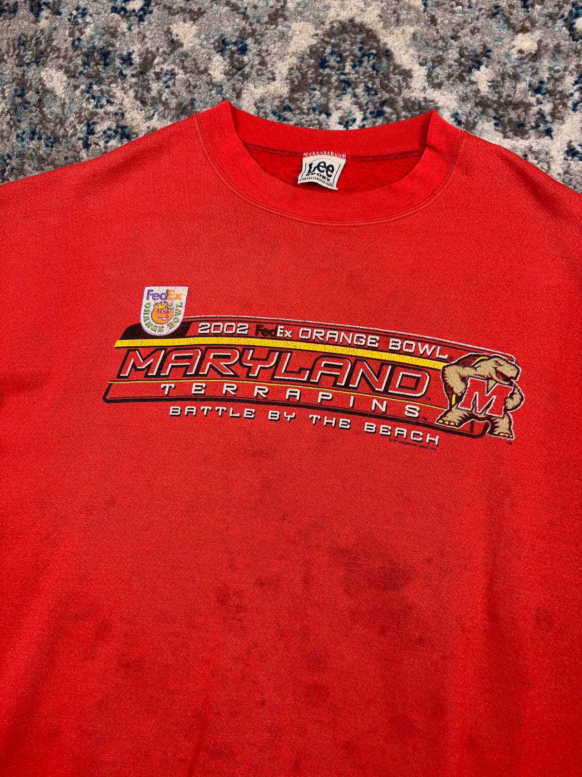 Vintage 2002 Maryland Terrapins NCAA Orange Bowl Spellout Sweatshirt Size XL
