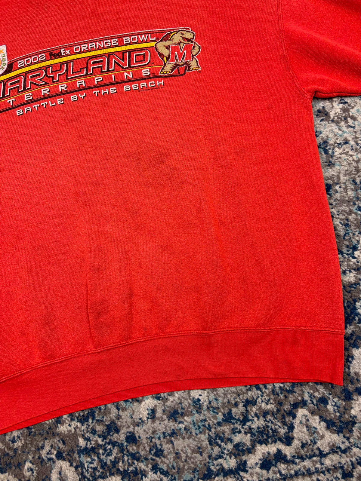 Vintage 2002 Maryland Terrapins NCAA Orange Bowl Spellout Sweatshirt Size XL