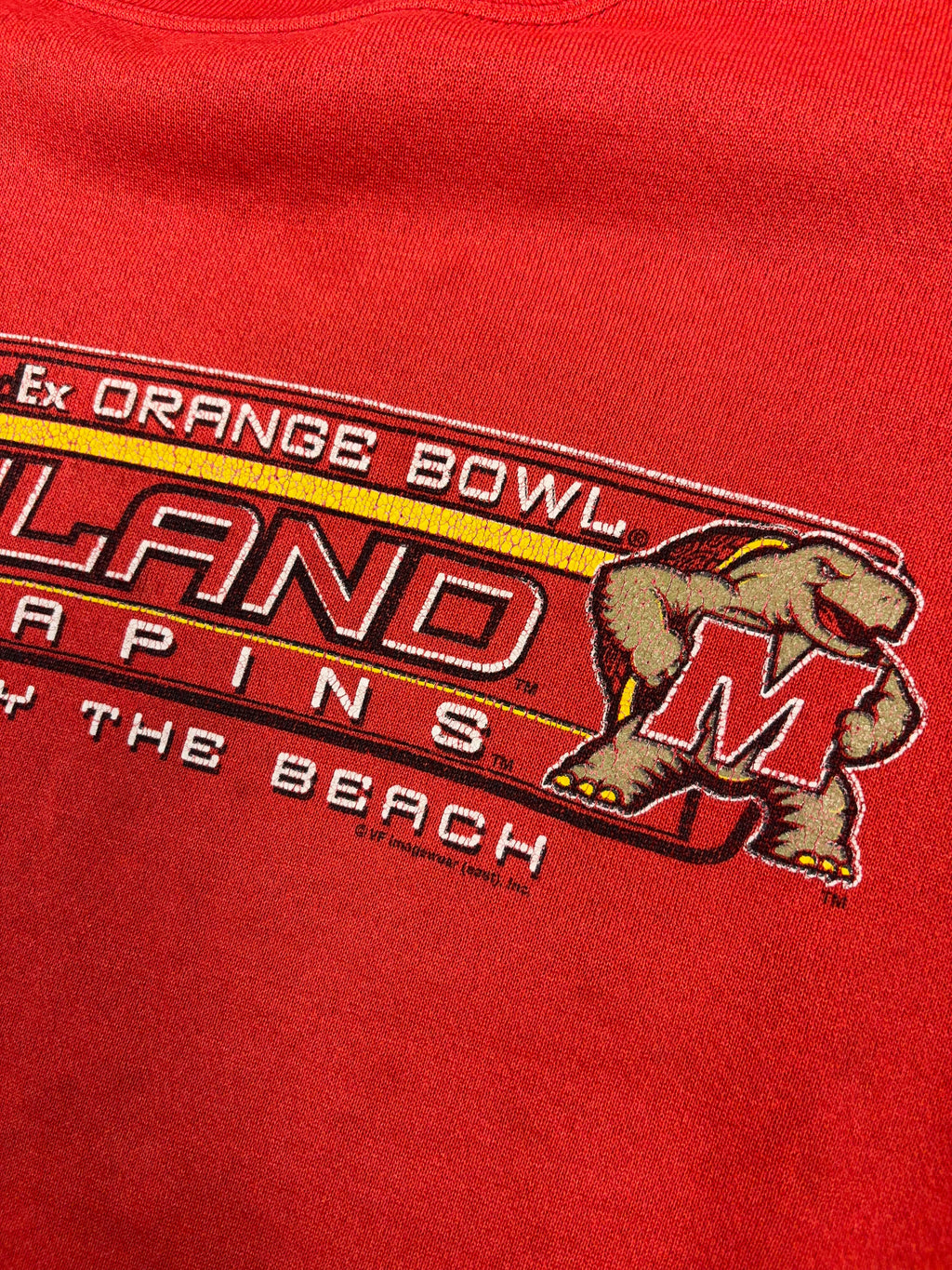 Vintage 2002 Maryland Terrapins NCAA Orange Bowl Spellout Sweatshirt Size XL